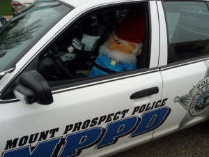 3) Conspire with a fellow officer/accomplice to have a 4-foot tall stuffed lawn gnome show up in your squad car...What? I thought the force might need backup!